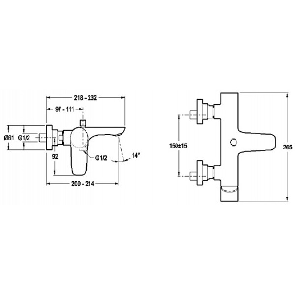 Смеситель для ванны и душа Jacob Delafon Aleo хром (E72282-CP) Смеситель для ванны и душа Jacob Delafon Aleo хром (E72282-CP)