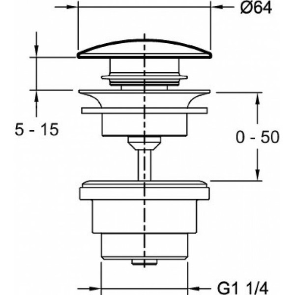 Донный клапан Jacob Delafon золотой (E30536-BGG) Донный клапан Jacob Delafon золотой (E30536-BGG)