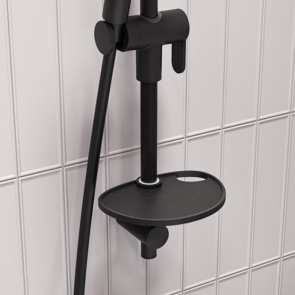 Мыльница на стойку для душа черная матовая Agua Iddis (AGUPM0i17)