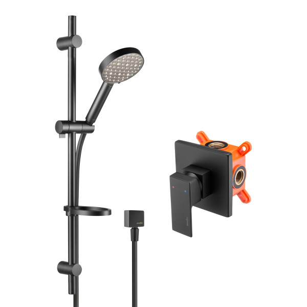 Смеситель для душа Swedbe Platta встраиваемый с душевой гарнитурой черный (5552B) Смеситель для душа Swedbe Platta встраиваемый с душевой гарнитурой черный (5552B)