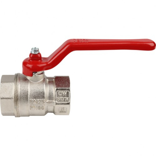 Кран 1" ВВ шаровый Stout стандартнопроходной (чёрная ручка) SVB-0011-000025