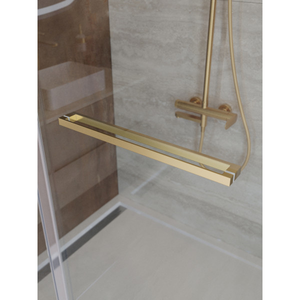 Душевой уголок Cezares Lux 120x90x195 стекло прозрачное, профиль брашированное золото (LUX-AH-FS-11-120/90-C-BORO)