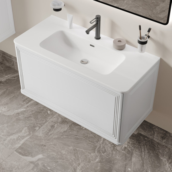 Тумба подвесная Iddis Oxford Neo 100 см белый подходит умыв. 0101000i28 (OXN10W0i95)