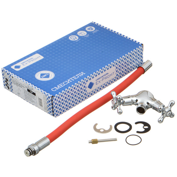 Смеситель для кухни Ex-promt Cross с гибким изливом, хром (Ex102.2-01 red) Смеситель для кухни Ex-promt Cross с гибким изливом, хром (Ex102.2-01 red)