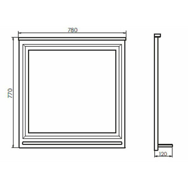Зеркало Comforty Феррара 800x120x770 белый глянцевый (00004151059)