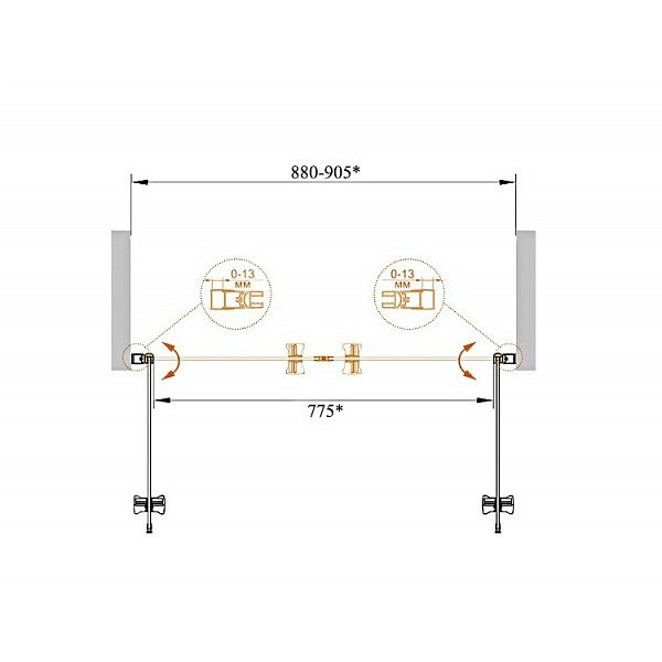 Душевая дверь Cezares Eco 90x190 стекло прозрачное (ECO-B-2-90-C-Cr)