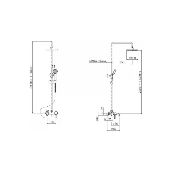 Душевая система Fashun хром (A2416)