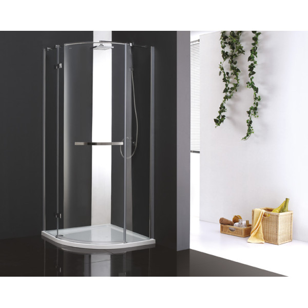 Душевой уголок Cezares Bergamo 90x90x200 L стекло прозрачное, профиль хром (BERGAMO-W-R-1-90-ARCO-C-Cr-L-IV)