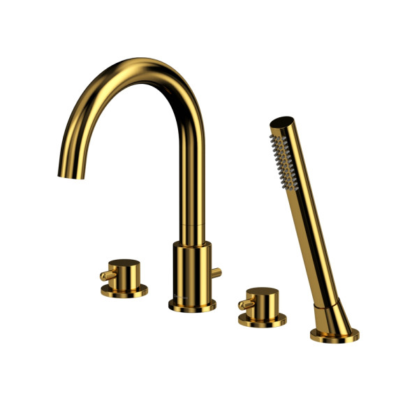 Смеситель на борт ванны на 4 отверстия Whitecross Y золото (Y1232GL) Смеситель на борт ванны на 4 отверстия Whitecross Y золото (Y1232GL)