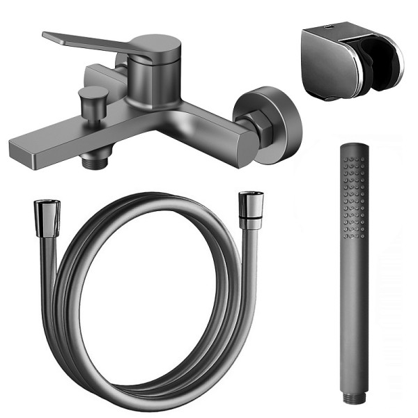 Смеситель для ванны и душа Azario Vise с душевым комплектом графит (AZ-VSA238330AJ) Смеситель для ванны и душа Azario Vise с душевым комплектом графит (AZ-VSA238330AJ)