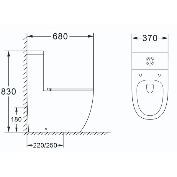 Унитаз-моноблок Morado безободковый с сиденьем микролифт 680x370х830 (AZ-1001MB)