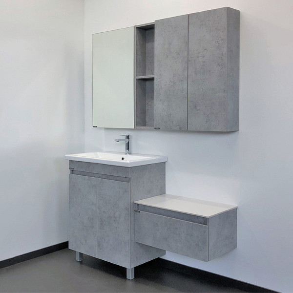 Шкаф зеркальный Comforty Осло 600x145x800 дуб светлый (00-00006490)