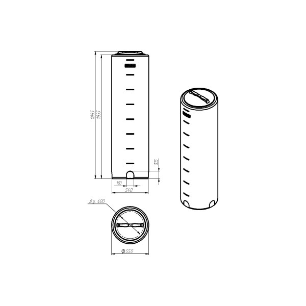 Емкость ЭкоПром VD 400 л. белая (113.0400.001.0) Емкость ЭкоПром VD 400 л. белая (113.0400.001.0)