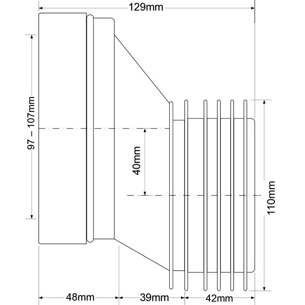 Отвод для унитаза эксцентрический McAlpine (смещение 40 мм.) (MRWC5)