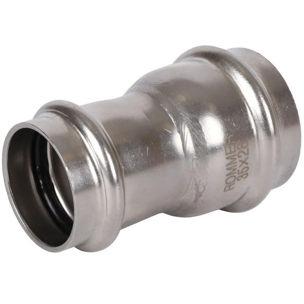 Муфта переходная 35х28 Rommer из нержавеющей стали (пресс) (RSS-0018-003528)