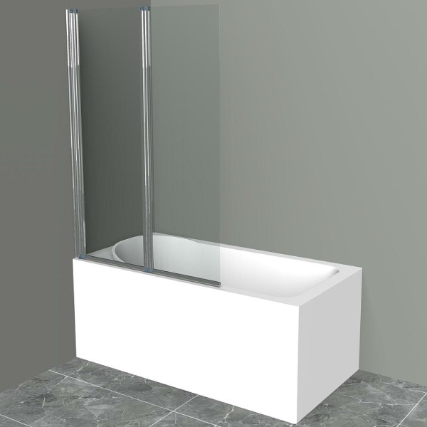 Душевая шторка на ванну BelBagno Uno 100x150 стекло прозрачное, профиль хром (UNO-V-2-10/150-C-Cr)
