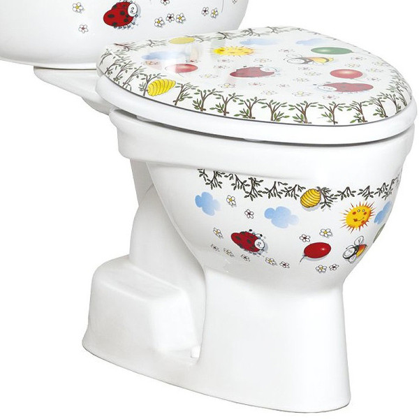 Унитаз напольный Creavit Cocuk с декором с сиденьем без бачка белый (CK310-11CB00E-FF00+KC0802.01.1000E) Унитаз напольный Creavit Cocuk с декором с сиденьем без бачка белый (CK310-11CB00E-FF00+KC0802.01.1000E)