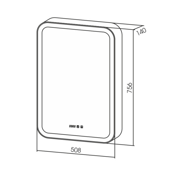 Зеркало-шкаф Azario Фиджи 50 правый, сенсор, часы, тепл/холод свет (LED-00002361)
