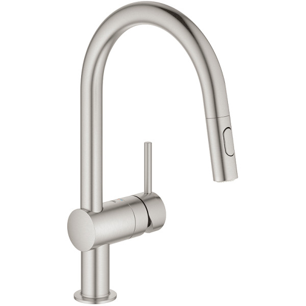 Смеситель для кухни Grohe Minta с выдвижным изливом Сталь (32321DC2) Смеситель для кухни Grohe Minta с выдвижным изливом Сталь (32321DC2)