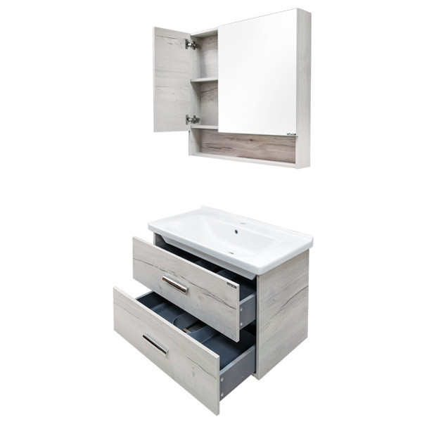Тумба подвесная Comforty Парма 800x540x450 дуб дымчатый матовый с раковиной (00-00001526)