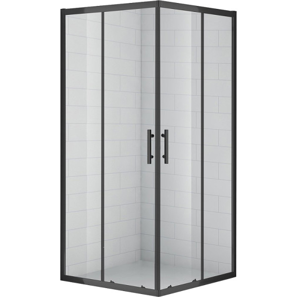 Душевой уголок Cezares Eco 90x90x190 стекло прозрачное, профиль черный (ECO-O-A-2-90-C-NERO)