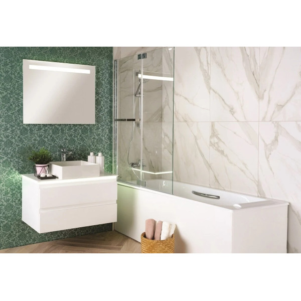 Тумба Jacob Delafon Madeleine 83 со столешницей и подсветкой, белый глянец (EB2083-J5)