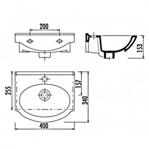 Раковина мебельная Creavit Epic 40x34 белая (ET040-00CB00E-0000)