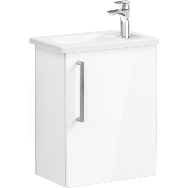 ТУмба подвесная Vitra Root 45 см с квадратной раковиной, с дверцей, глянцевый белый, правосторонняя (66330) ТУмба подвесная Vitra Root 45 см с квадратной раковиной, с дверцей, глянцевый белый, правосторонняя (66330)