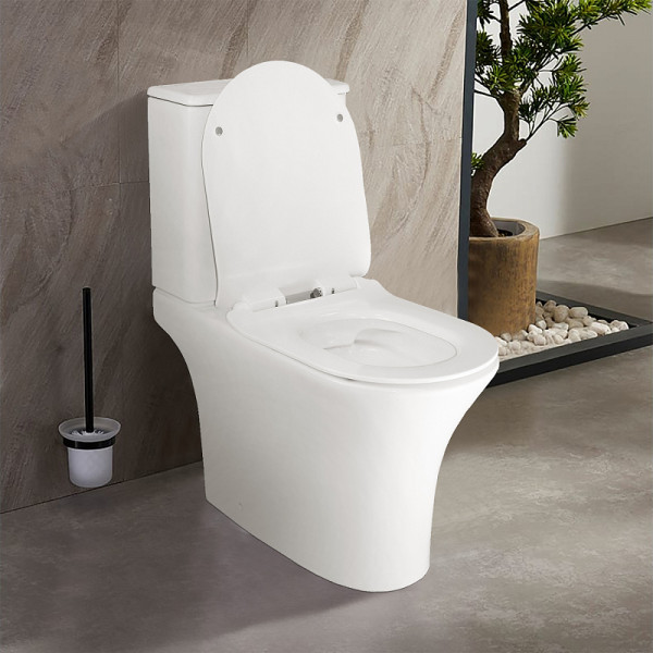 Унитаз напольный Azario Унитаз с сиденьем с микролифтом белый (AZ-2311)