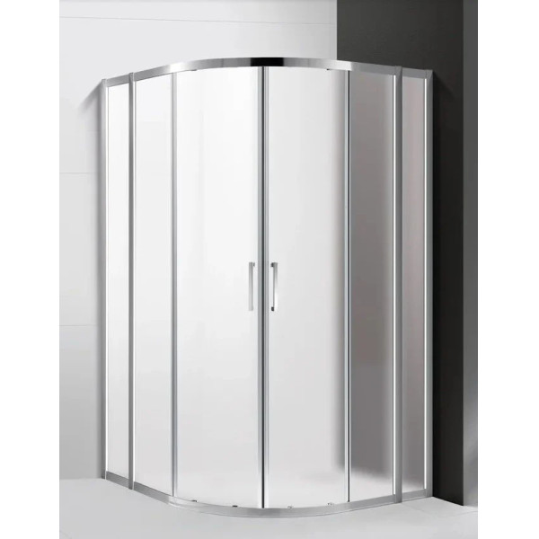 Душевой уголок Cezares Molveno 110x110x195 стекло матовое, профиль хром (MOLVENO-R-22-90+20-P-Cr)