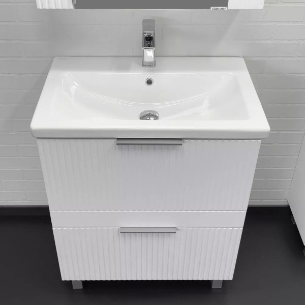 Тумба подвесная с раковиной Comforty Лима 700x450x850 белый матовый (00-00019211)