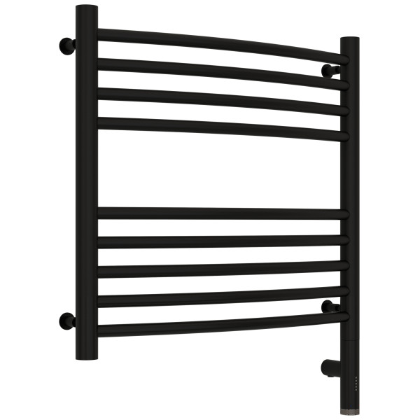 Полотенцесушитель электрический Сунержа Богема 3.0 выгнутая 500x500 провод справа матовый чёрный (31-5803-5050)