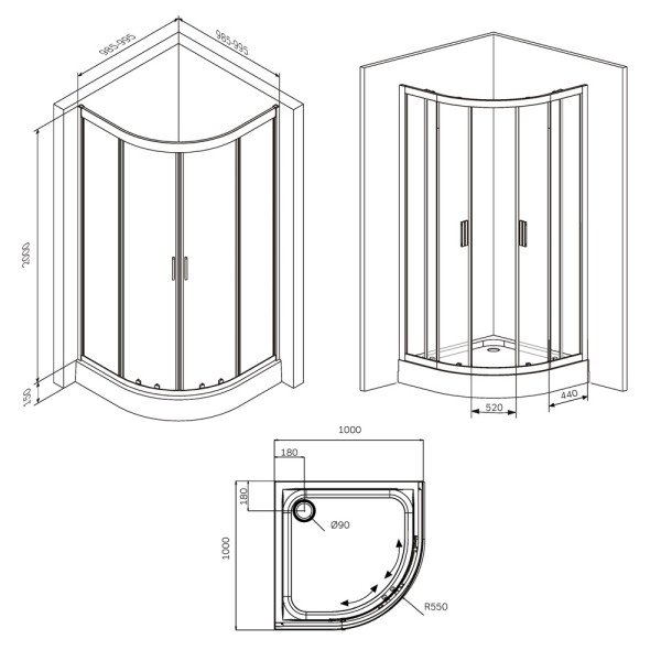 Душевой уголок AM.PM Gem 100x100x200 стекло прозрачное, профиль черный матовый (W90G-401-100BT) Душевой уголок AM.PM Gem 100x100x200 стекло прозрачное, профиль черный матовый (W90G-401-100BT)