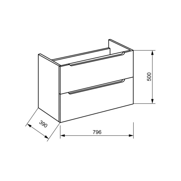 Тумба подвесная BelBagno Etna 39 80 Rovere Moro (ETNA39-800/390-2C-SO-RW-P)