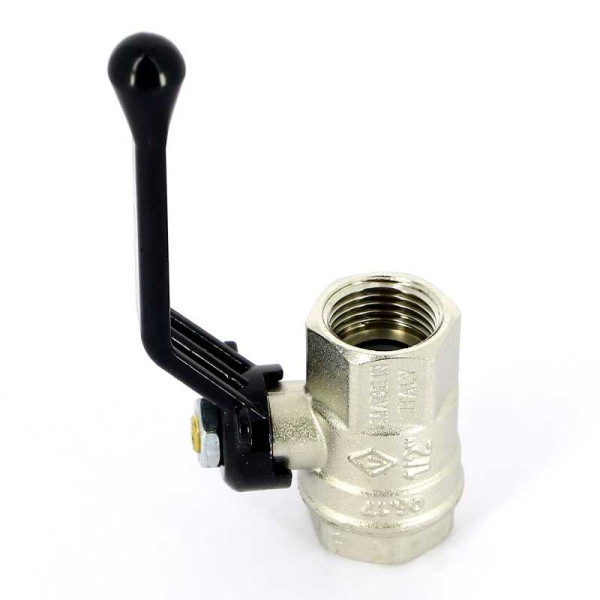 Кран Bugatti 1/2" ВВ шаровый New Jersey 910 (черная ручка) (09100012)