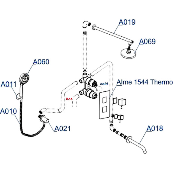 Душевая система WasserKRAFT хром (A171519 Thermo)