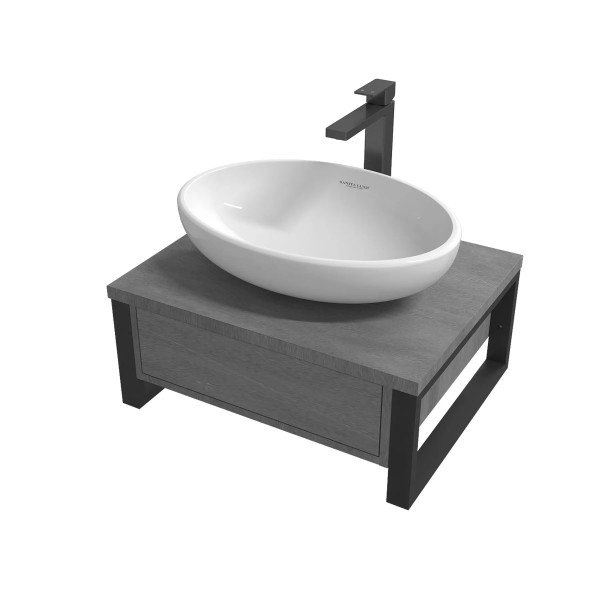 Тумба подвесная 1Marka Grundge Loft 600x480x255 бетон лофт (Ц0000031983)