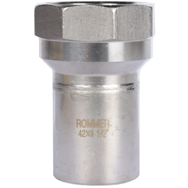 Вставка резьбовая 42х1 1/2"В Rommer из нержавеющей стали (пресс) (RSS-0023-042112) Вставка резьбовая 42х1 1/2"В Rommer из нержавеющей стали (пресс) (RSS-0023-042112)