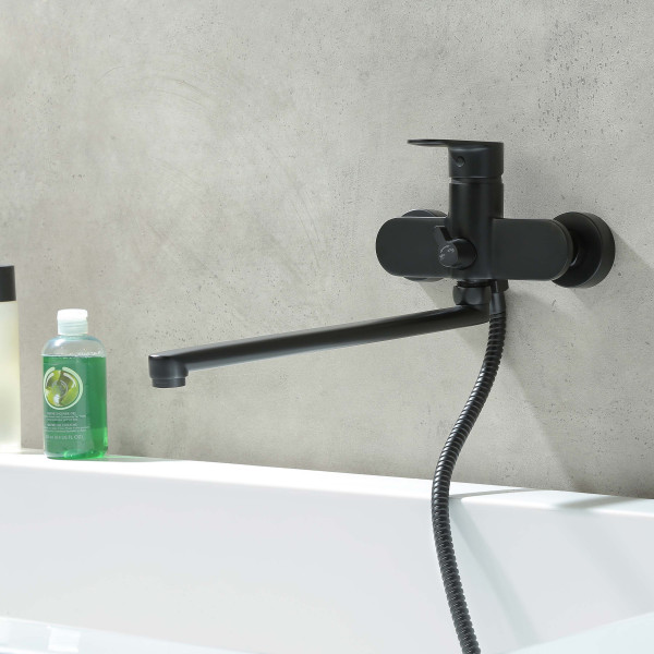 Смеситель для ванны и душа Aquatek Ника черный матовый (AQ1842MB) Смеситель для ванны и душа Aquatek Ника черный матовый (AQ1842MB)