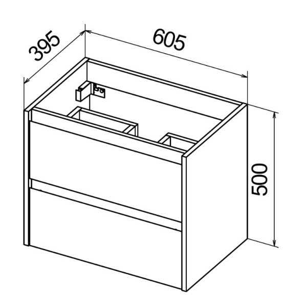 Тумба подвесная BelBagno Kraft 39 60 Rovere Nebrasca Nature (KRAFT 39-600/390-2C-SO-RNN)