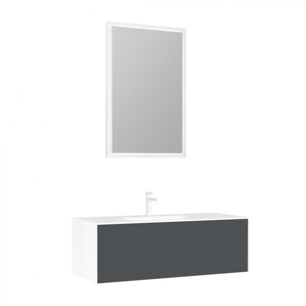 Тумба подвесная Orka Cube 1200x490x400 с раковиной антрацит матовый (3000381)