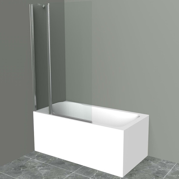 Душевая шторка на ванну BelBagno Uno 100x150 стекло прозрачное, профиль хром (UNO-V-11-10/150-C-Cr)