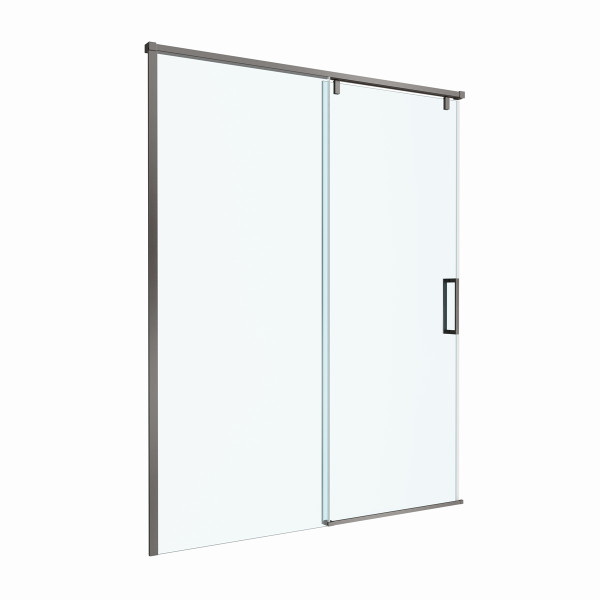 Душевая дверь BelBagno Soft Close-1 150x200 стекло прозрачное, профиль оружейная сталь матовая (SOFT_CLOSE-1-BF-1-150-C-GM)