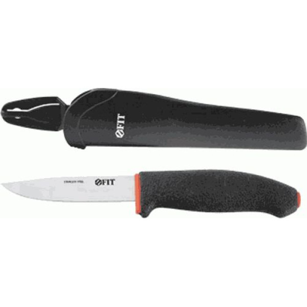 Нож строительный FIT нерж.сталь прорез.ручка (10611)