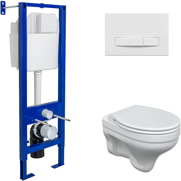 Комплект инсталляция с унитазом Berges Atom10 c с кнопкой белая, унитаз ALBIT S, сидение Optim SO (042435) Комплект инсталляция с унитазом Berges Atom10 c с кнопкой белая, унитаз ALBIT S, сидение Optim SO (042435)