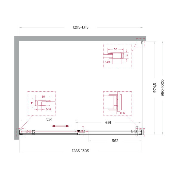Душевой уголок BelBagno Soft Close-1 130x100x200 стекло прозрачное, профиль хром глянцевый (SOFT_CLOSE-1-AH-1-130/100-C-Cr)