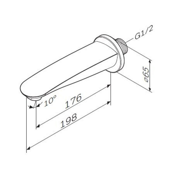 Излив на ванну AM.PM Like хром (F8070000) Излив на ванну AM.PM Like хром (F8070000)