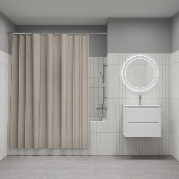 Шторка для ванн текстильная Iddis D?cor 180x200 бежевая (DL02P18i11)