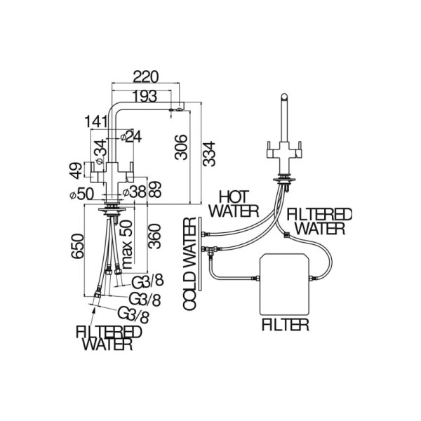 Смеситель для кухни Nobili Acquerelli хром (AQ93823/3VCR) Смеситель для кухни Nobili Acquerelli хром (AQ93823/3VCR)