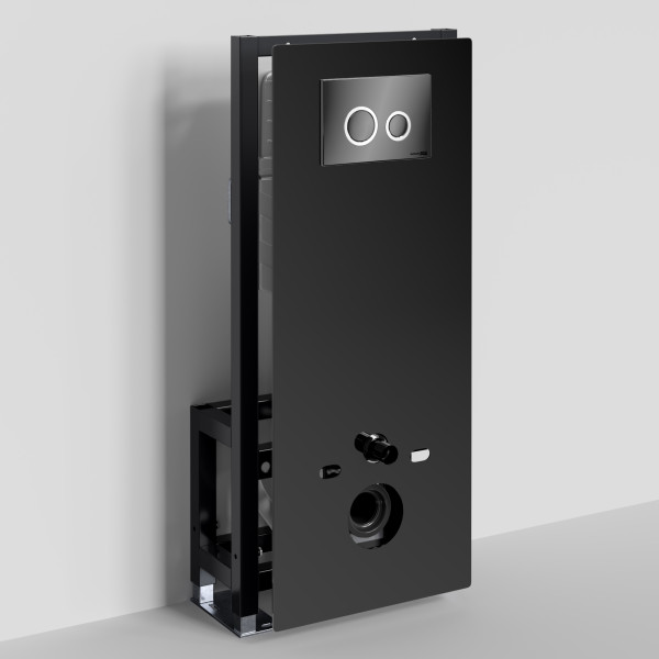 Инсталляция для унитаза WasserKRAFT Glan с клавишей смыва черный глянец (66TLT.010.ME.BL.PB01)